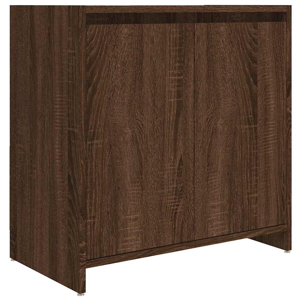 Bathroom Cabinet Brown Oak Look 60x33x61 cm Wood Material