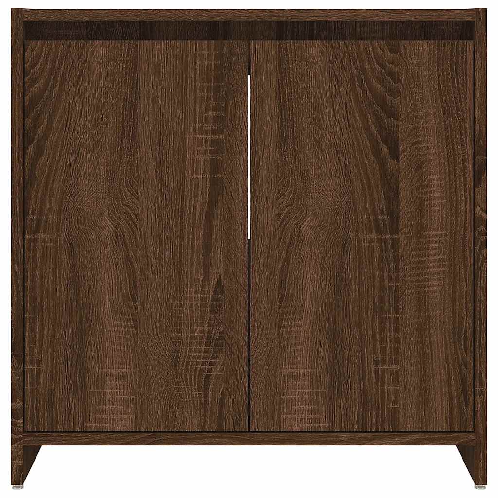 Bathroom Cabinet Brown Oak Look 60x33x61 cm Wood Material