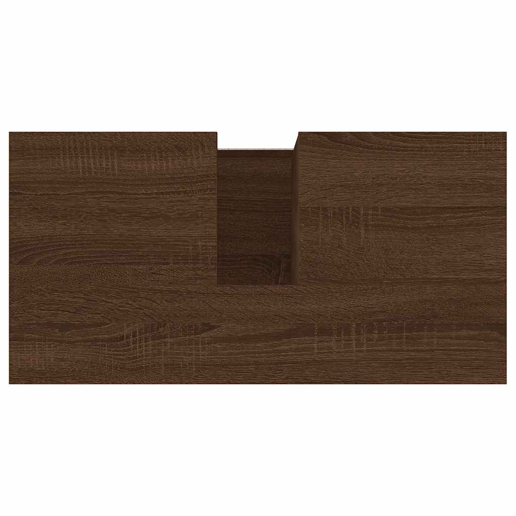 Bathroom Cabinet Brown Oak Look 60x33x61 cm Wood Material