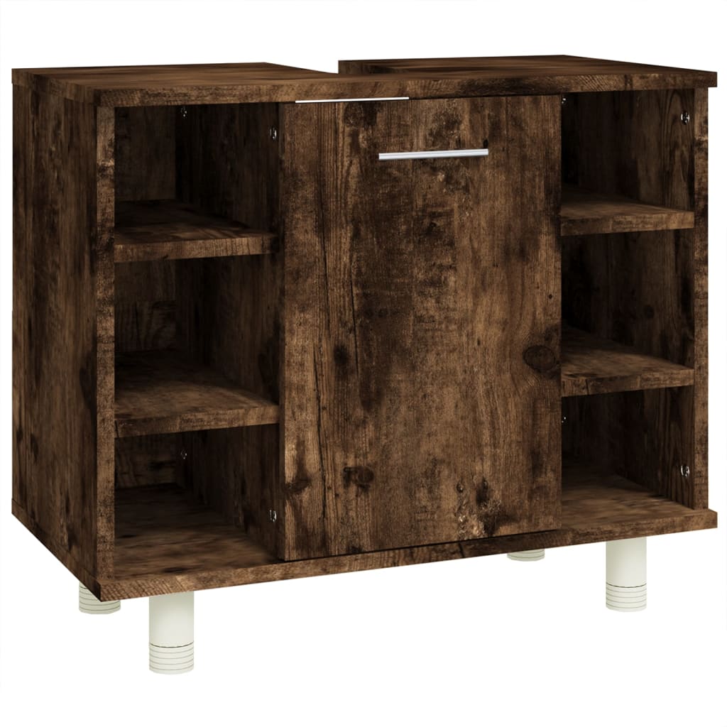 Bathroom Cabinet Smoked Oak 60x32x53.5 cm Wood Material