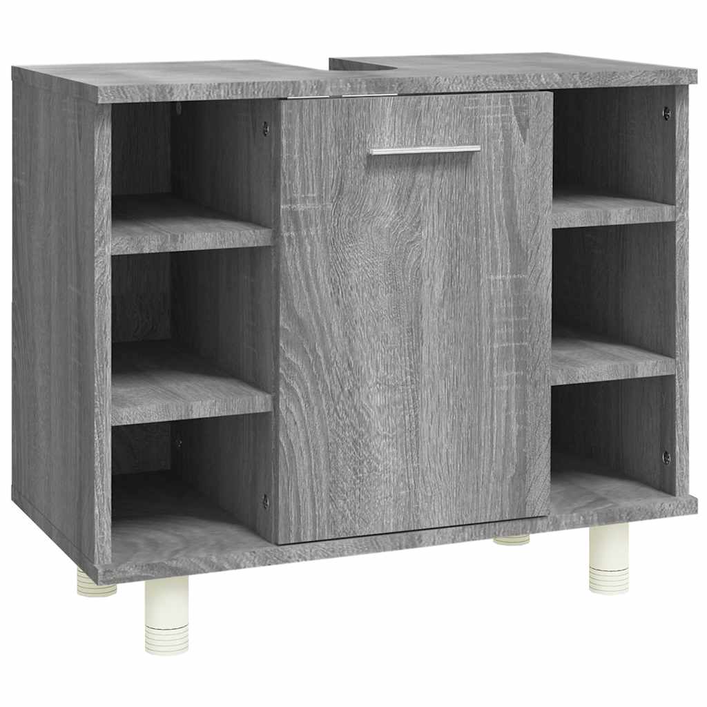 Bathroom Cabinet Gray Sonoma 60x32x53.5 cm Wood Material