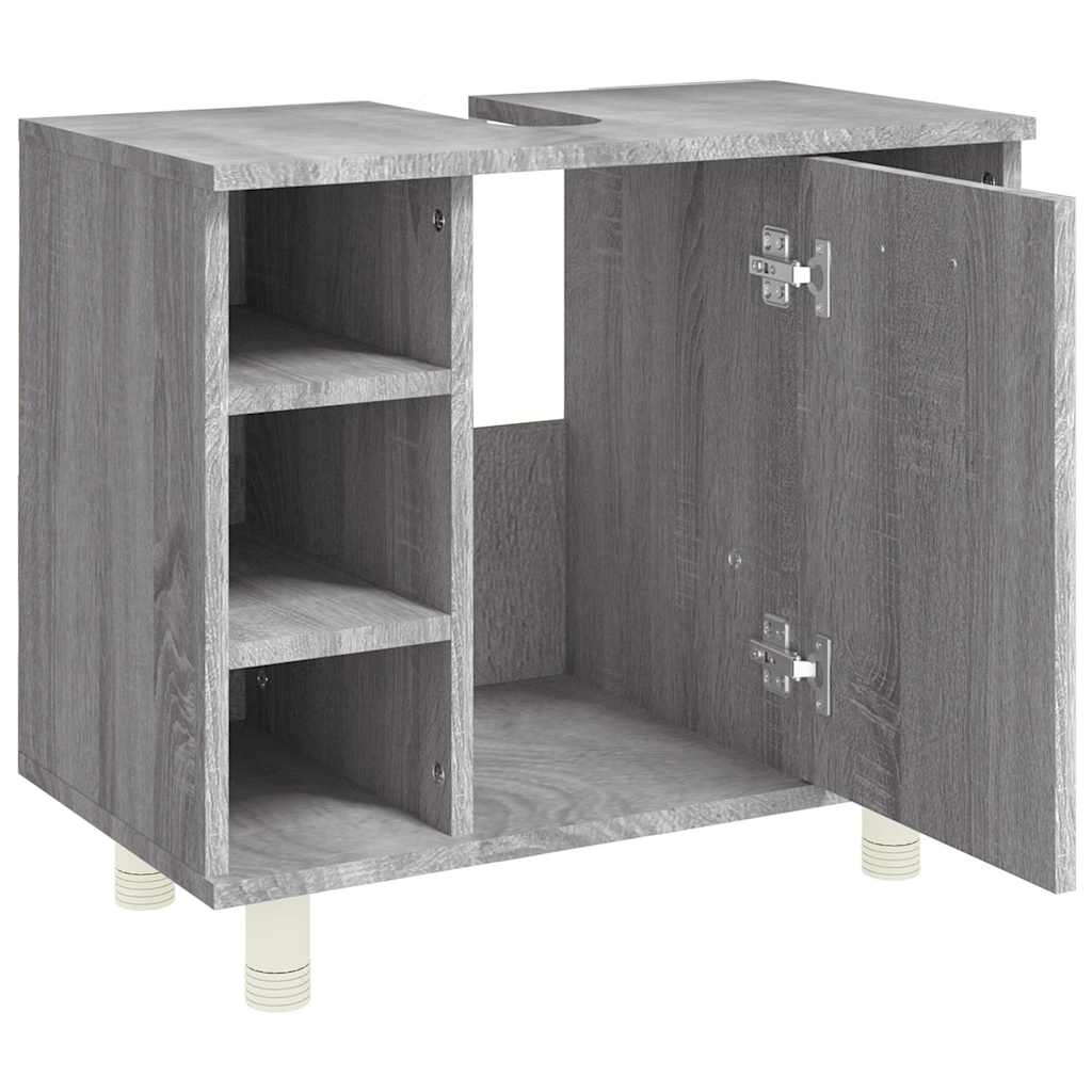 Bathroom Cabinet Gray Sonoma 60x32x53.5 cm Wood Material