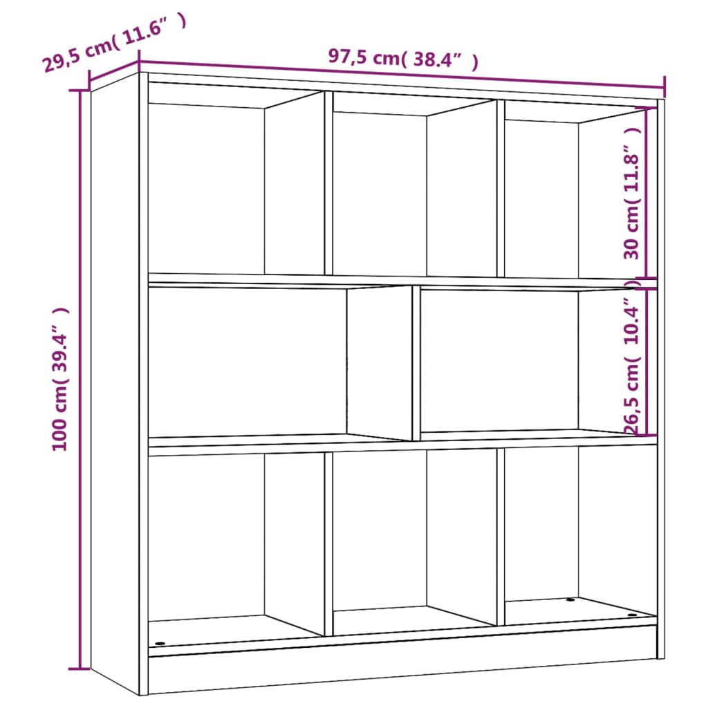 Bücherregal Räuchereiche 97,5x29,5x100 cm Holzwerkstoff