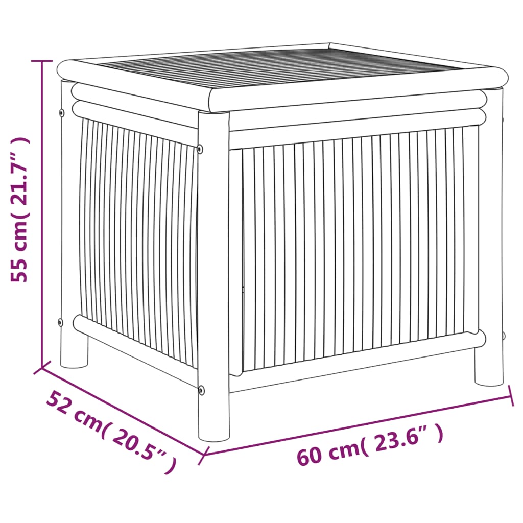 Gartentruhe 60x52x55 cm Bambus