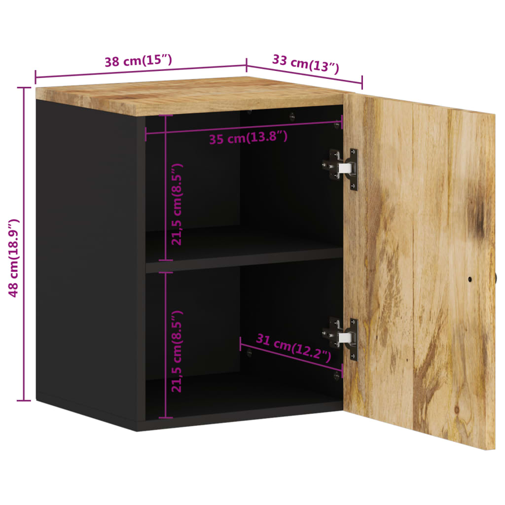 Bad-Wandschrank 38x33x48 cm Massivholz Mango