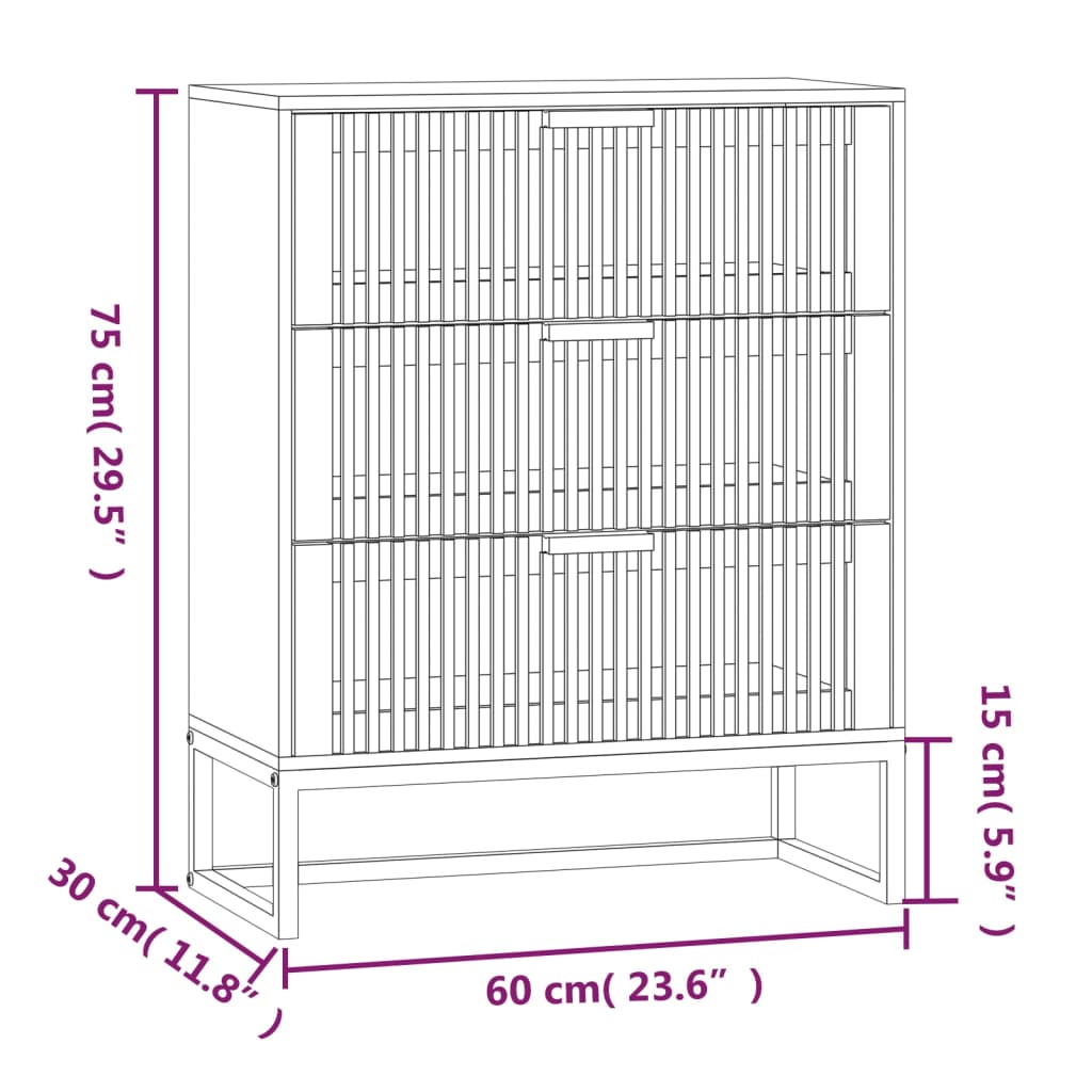 Sideboard Weiß 60x30x75 cm Holzwerkstoff