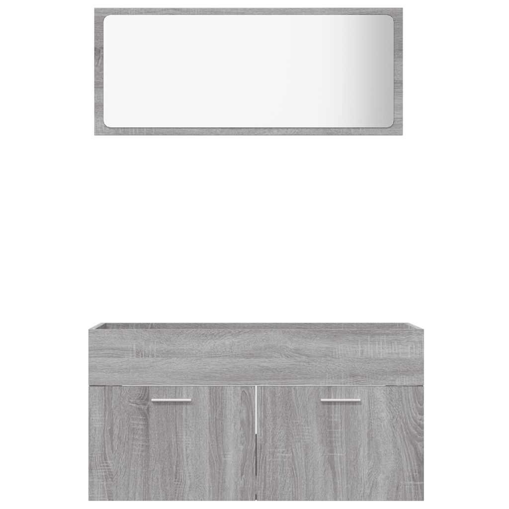 2-piece bathroom furniture set gray Sonoma wood material