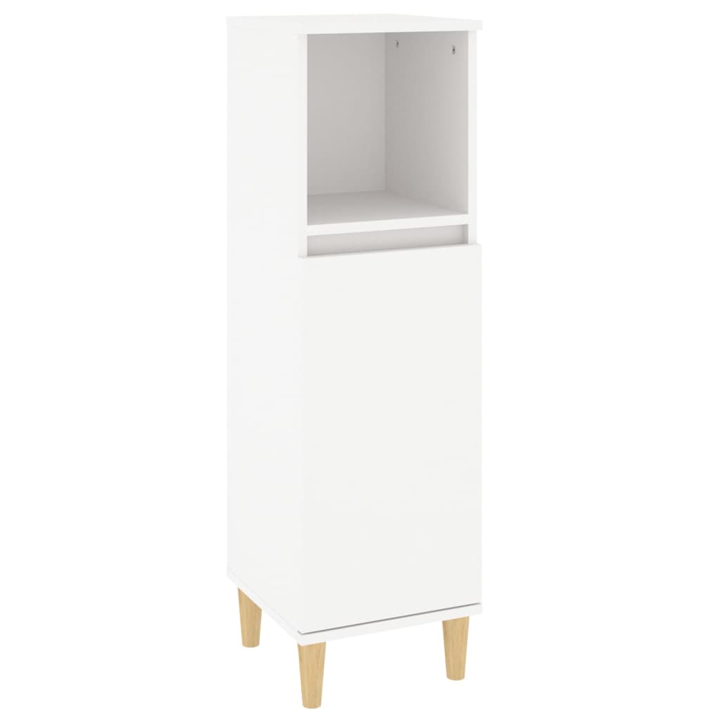 Bathroom Cabinet White 30x30x100 cm Wood Material