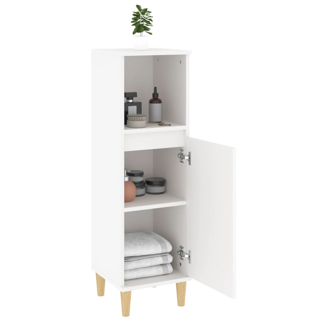 Bathroom Cabinet White 30x30x100 cm Wood Material