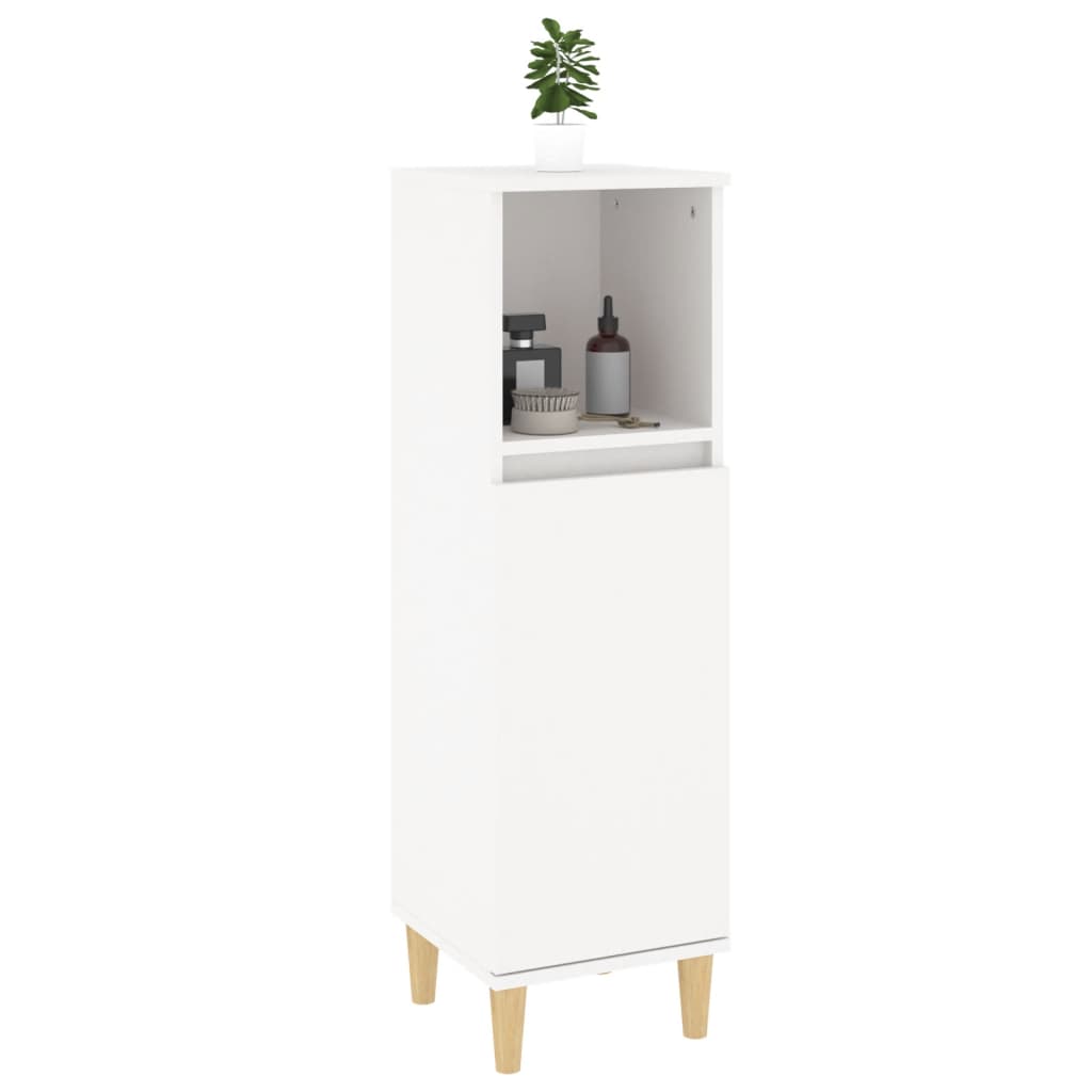 Bathroom Cabinet White 30x30x100 cm Wood Material