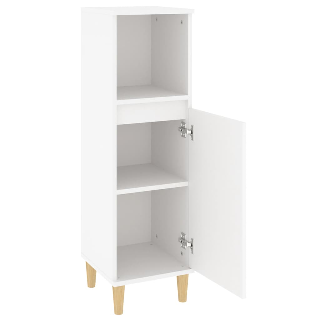 Bathroom Cabinet White 30x30x100 cm Wood Material