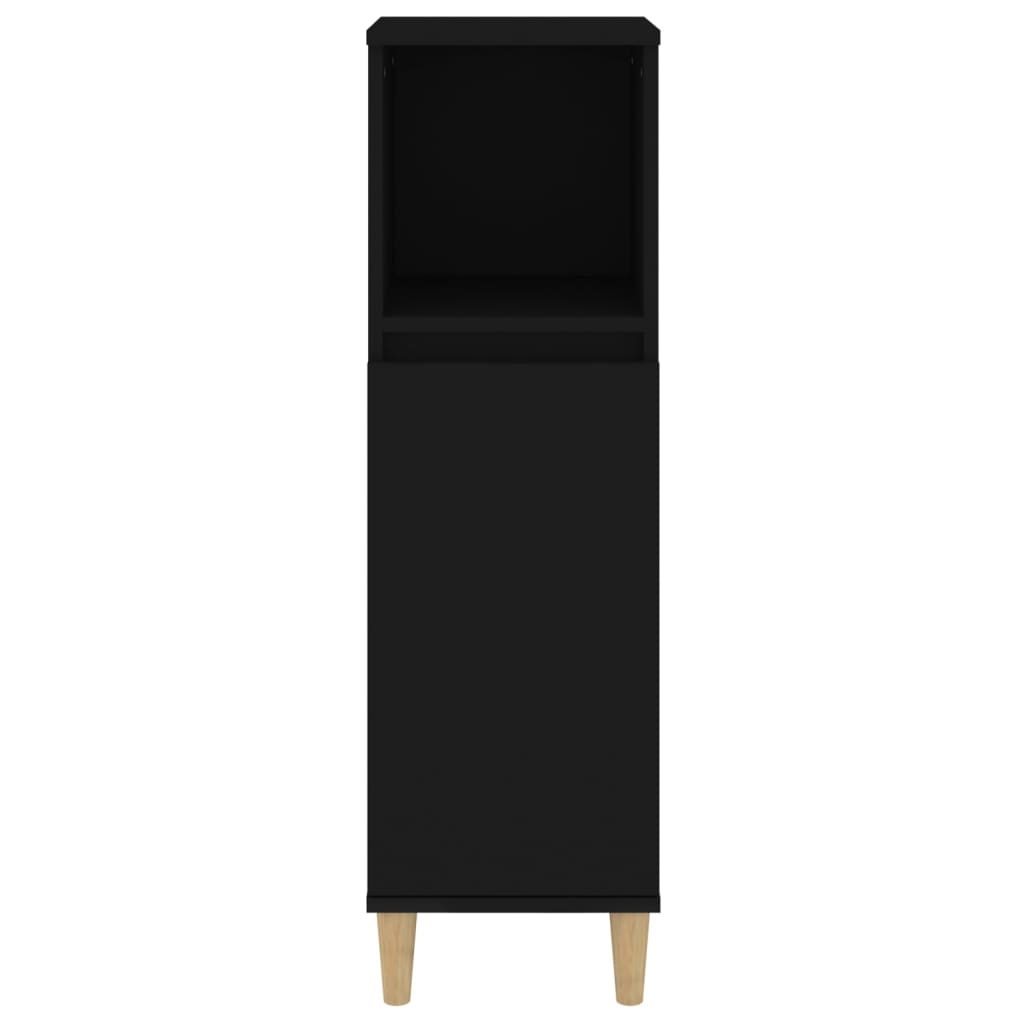 Bathroom Cabinet Black 30x30x100 cm Wood Material