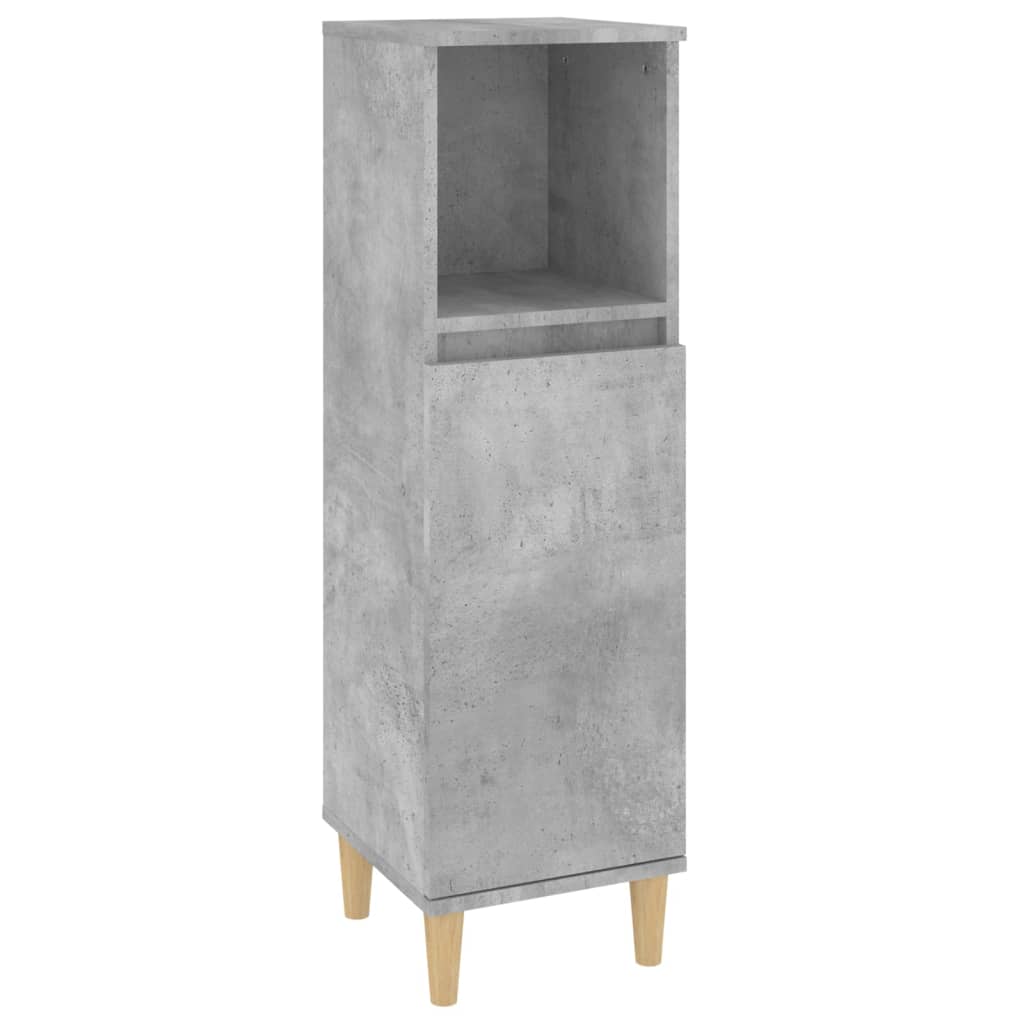 Bathroom cabinet concrete gray 30x30x100 cm made of wood