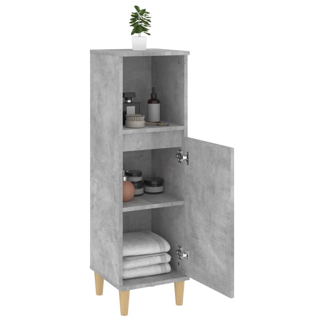 Bathroom cabinet concrete gray 30x30x100 cm made of wood