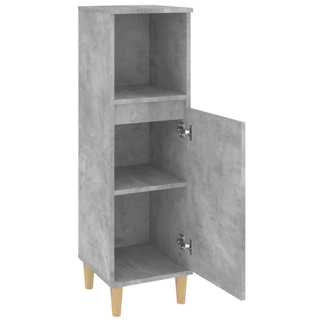 Bathroom cabinet concrete gray 30x30x100 cm made of wood