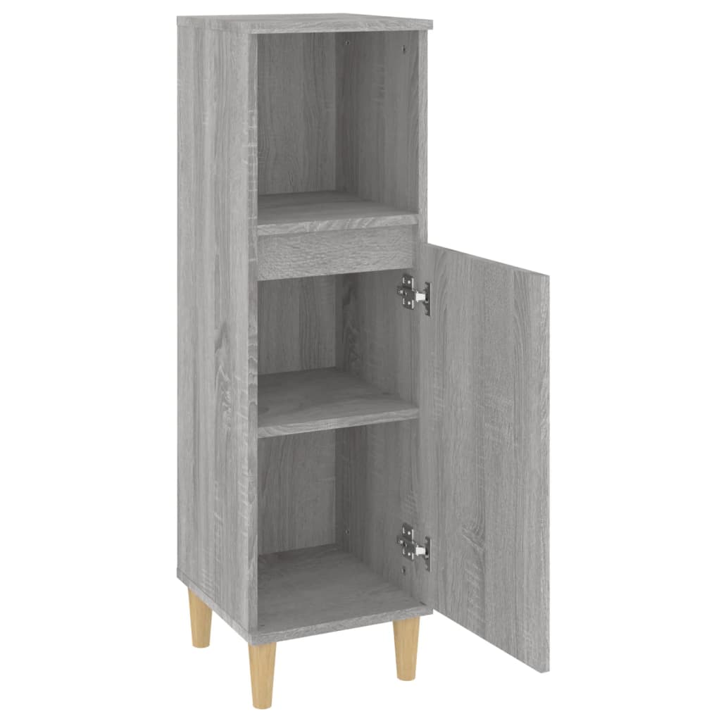 Badschrank Grau Sonoma 30x30x100 cm Holzwerkstoff