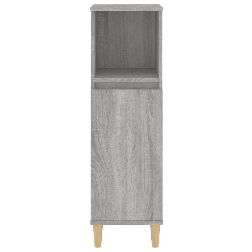 Bathroom Cabinet Gray Sonoma 30x30x100 cm Wood Material