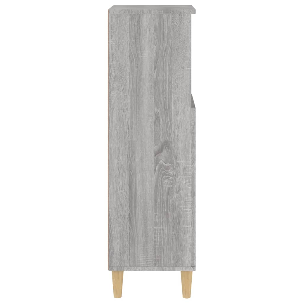 Bathroom Cabinet Gray Sonoma 30x30x100 cm Wood Material