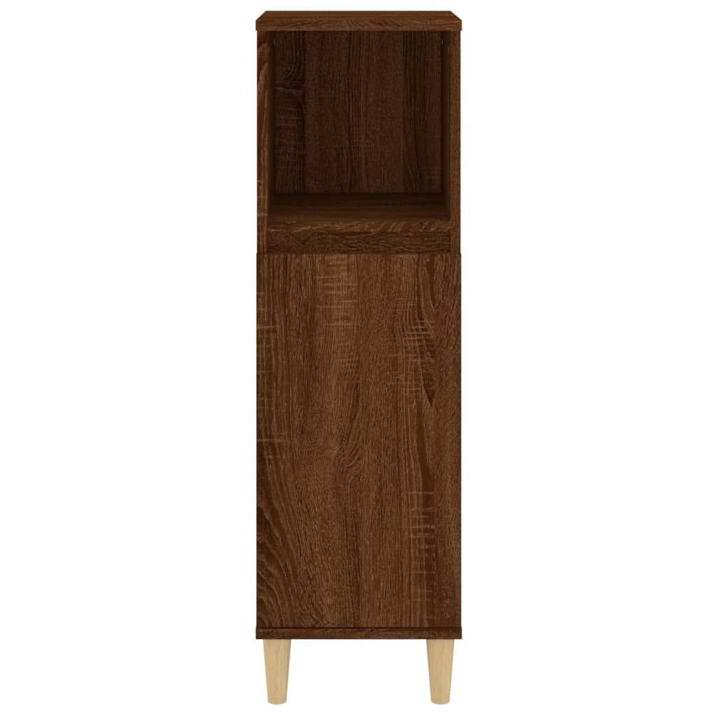 Bathroom Cabinet Brown Oak Look 30x30x100 cm Wood Material