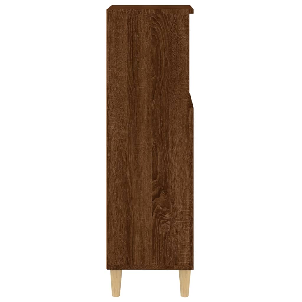 Bathroom Cabinet Brown Oak Look 30x30x100 cm Wood Material