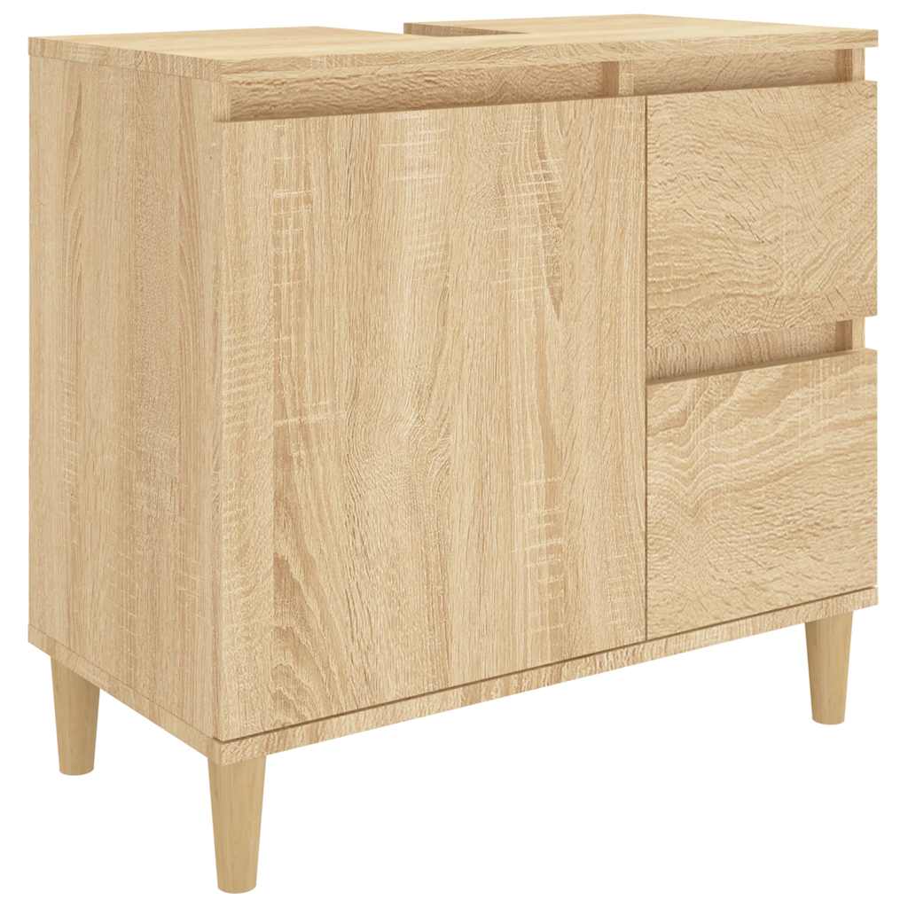 Bathroom Cabinet Sonoma Oak 65x33x60 cm Wood Material