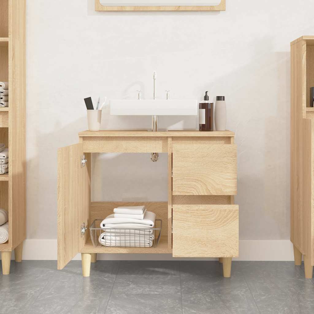 Badschrank Sonoma-Eiche 65x33x60 cm Holzwerkstoff