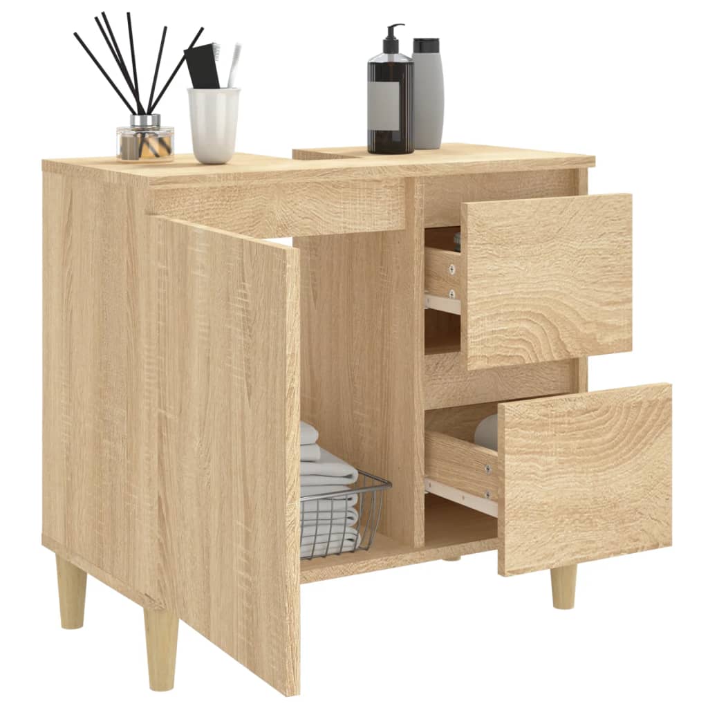 Badschrank Sonoma-Eiche 65x33x60 cm Holzwerkstoff