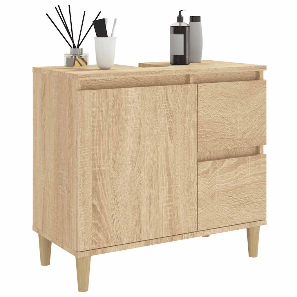 Bathroom Cabinet Sonoma Oak 65x33x60 cm Wood Material