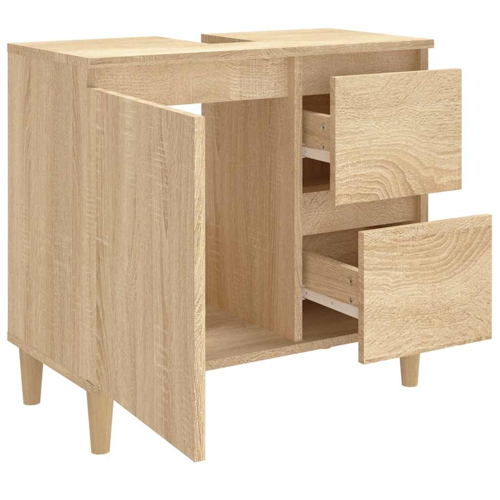 Bathroom Cabinet Sonoma Oak 65x33x60 cm Wood Material