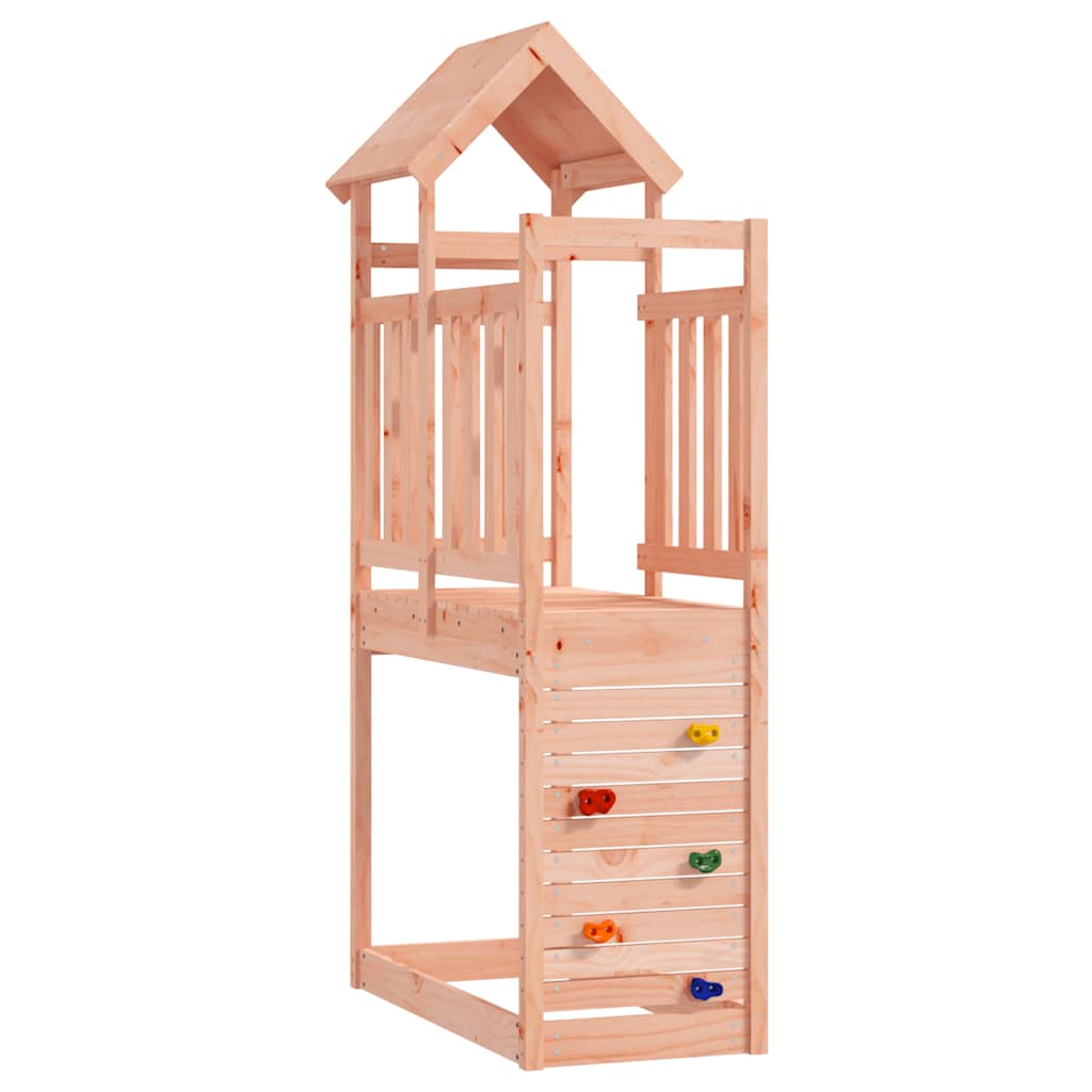 Play tower with climbing wall 53x110.5x214 cm solid wood Douglas fir