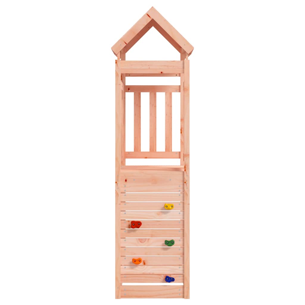 Play tower with climbing wall 53x110.5x214 cm solid wood Douglas fir