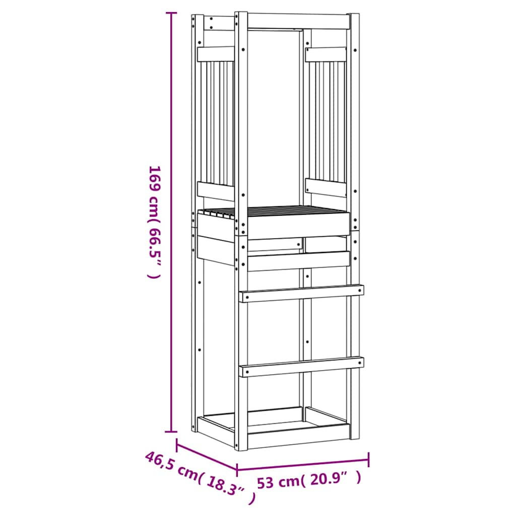 Play tower 53x46.5x169 cm solid pine wood