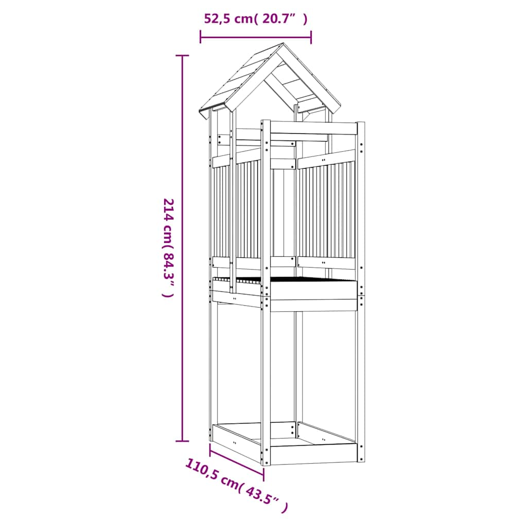 Play tower 52.5x110.5x214 cm solid pine wood