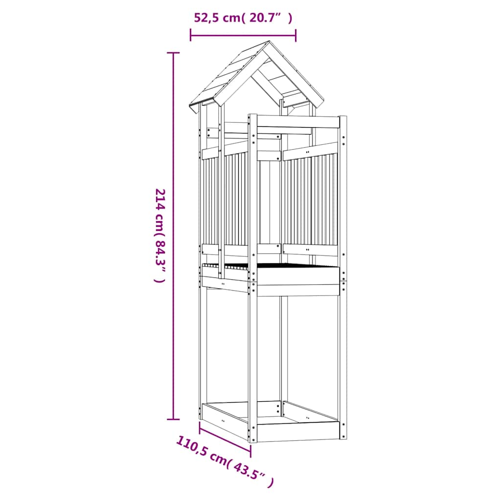 Play tower 52.5x110.5x214 cm solid wood Douglas fir