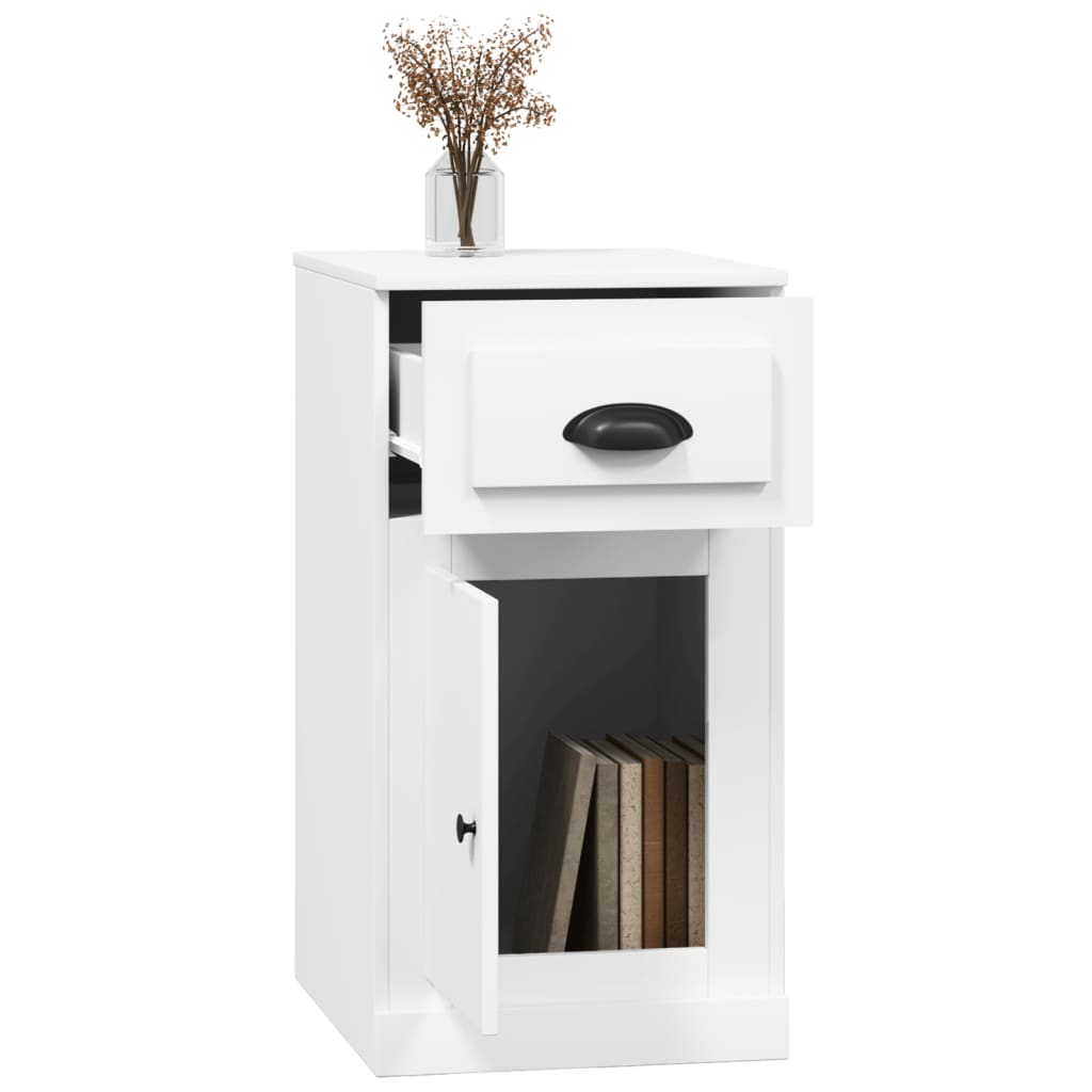 Side Cabinet with Drawer White 40x50x75 cm Wood Material