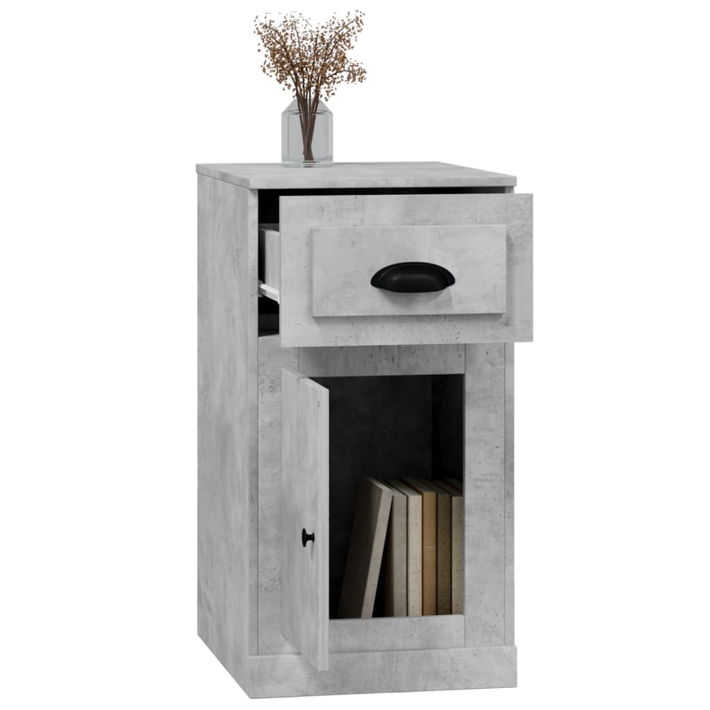 Side Cabinet with Drawer Concrete Grey 40x50x75 cm