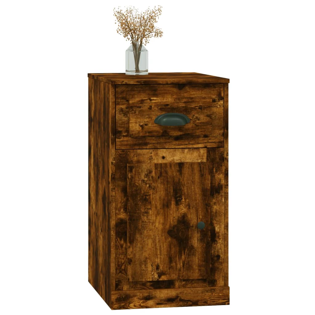 Side Cabinet with Drawer Smoked Oak 40x50x75 cm