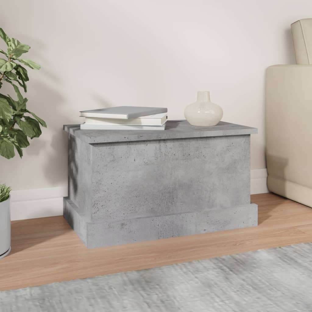 Chest Concrete Grey 50x30x28 cm Wood Material