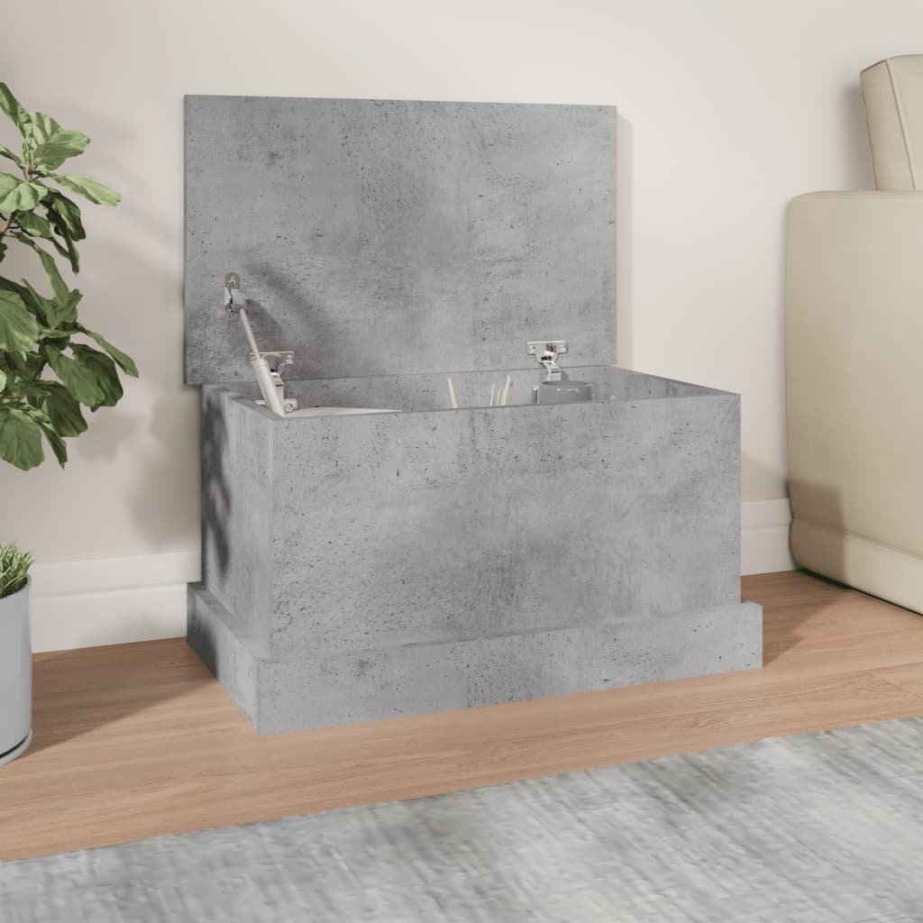 Chest Concrete Grey 50x30x28 cm Wood Material