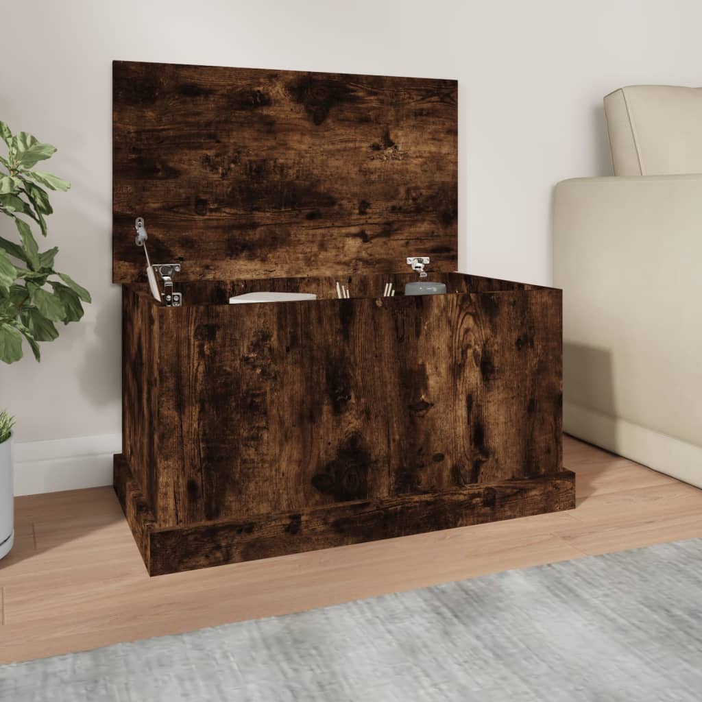 Chest Smoked Oak 70x40x38 cm Wood Material