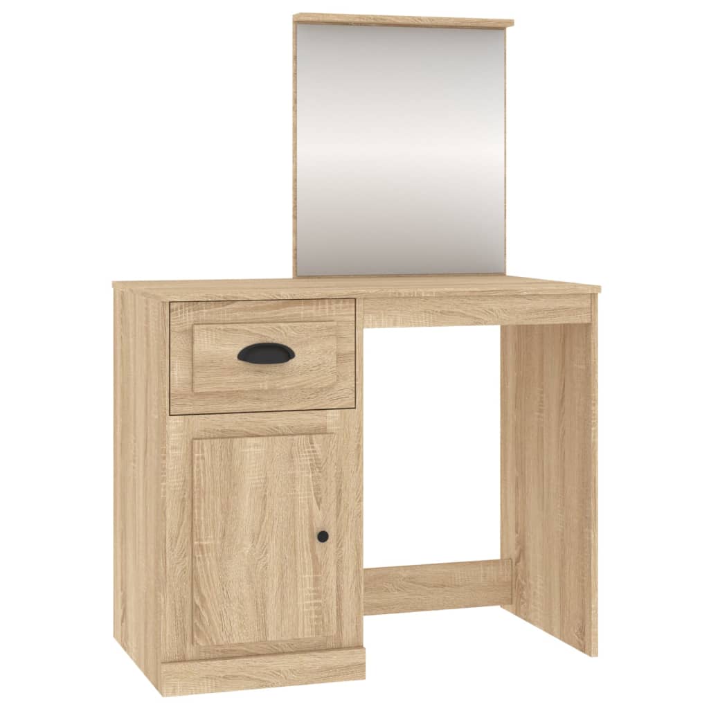 Dressing table with mirror Sonoma oak 90x50x132.5 cm