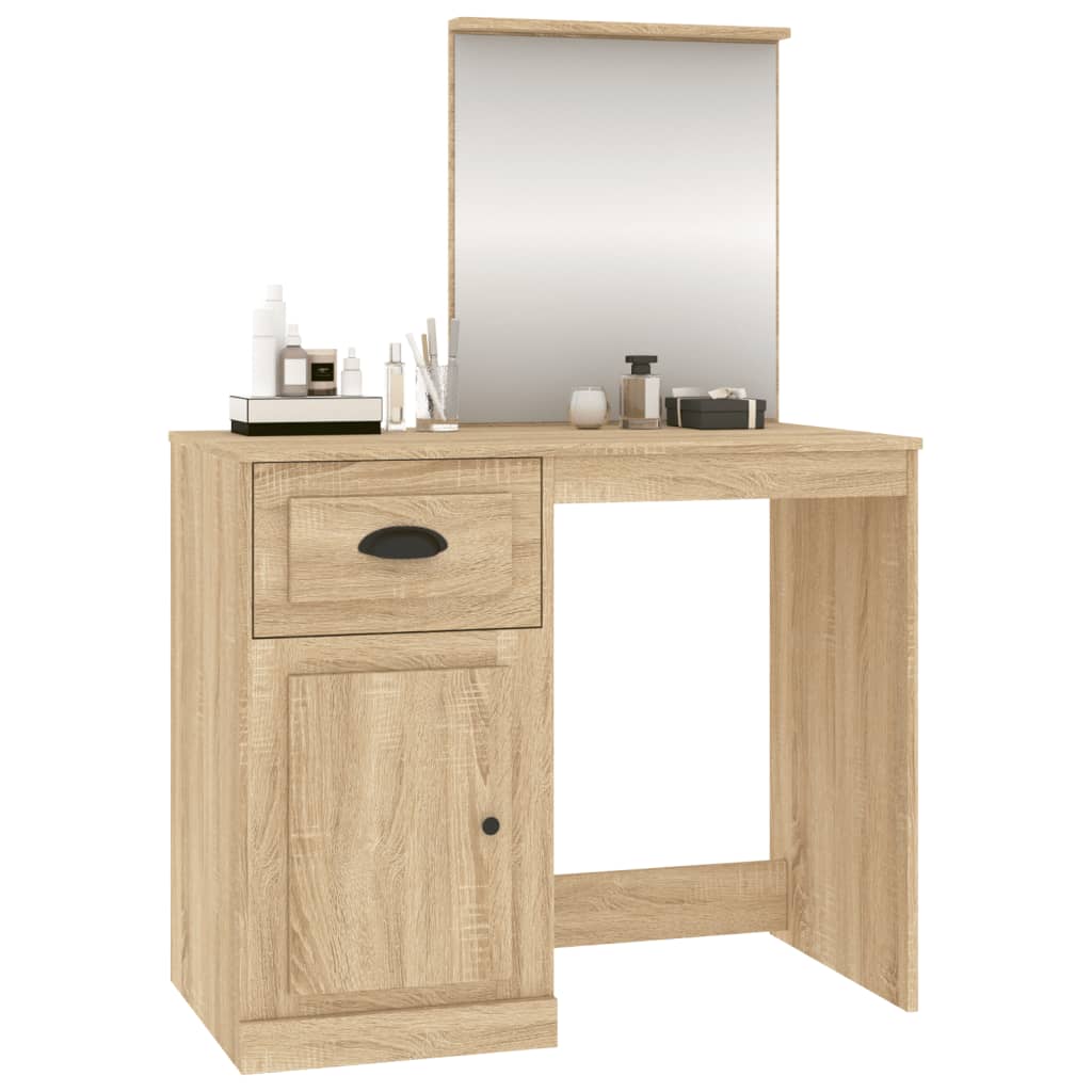 Dressing table with mirror Sonoma oak 90x50x132.5 cm