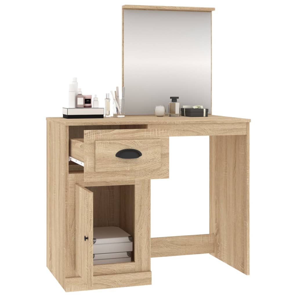 Dressing table with mirror Sonoma oak 90x50x132.5 cm