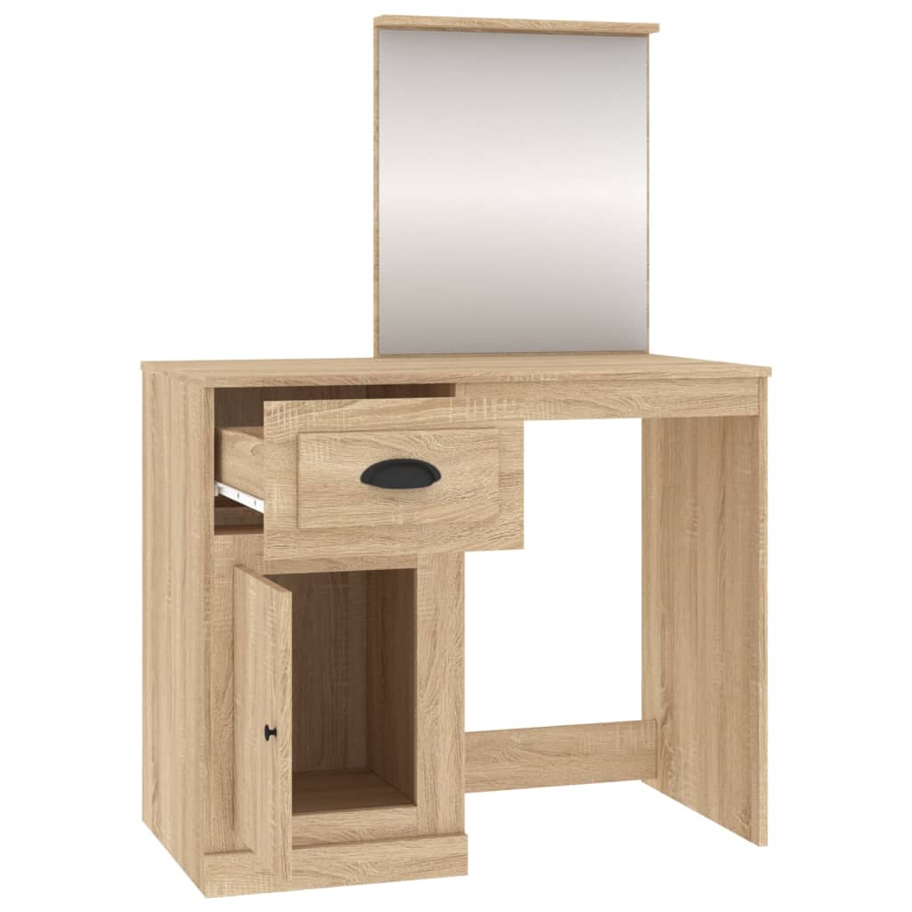 Dressing table with mirror Sonoma oak 90x50x132.5 cm