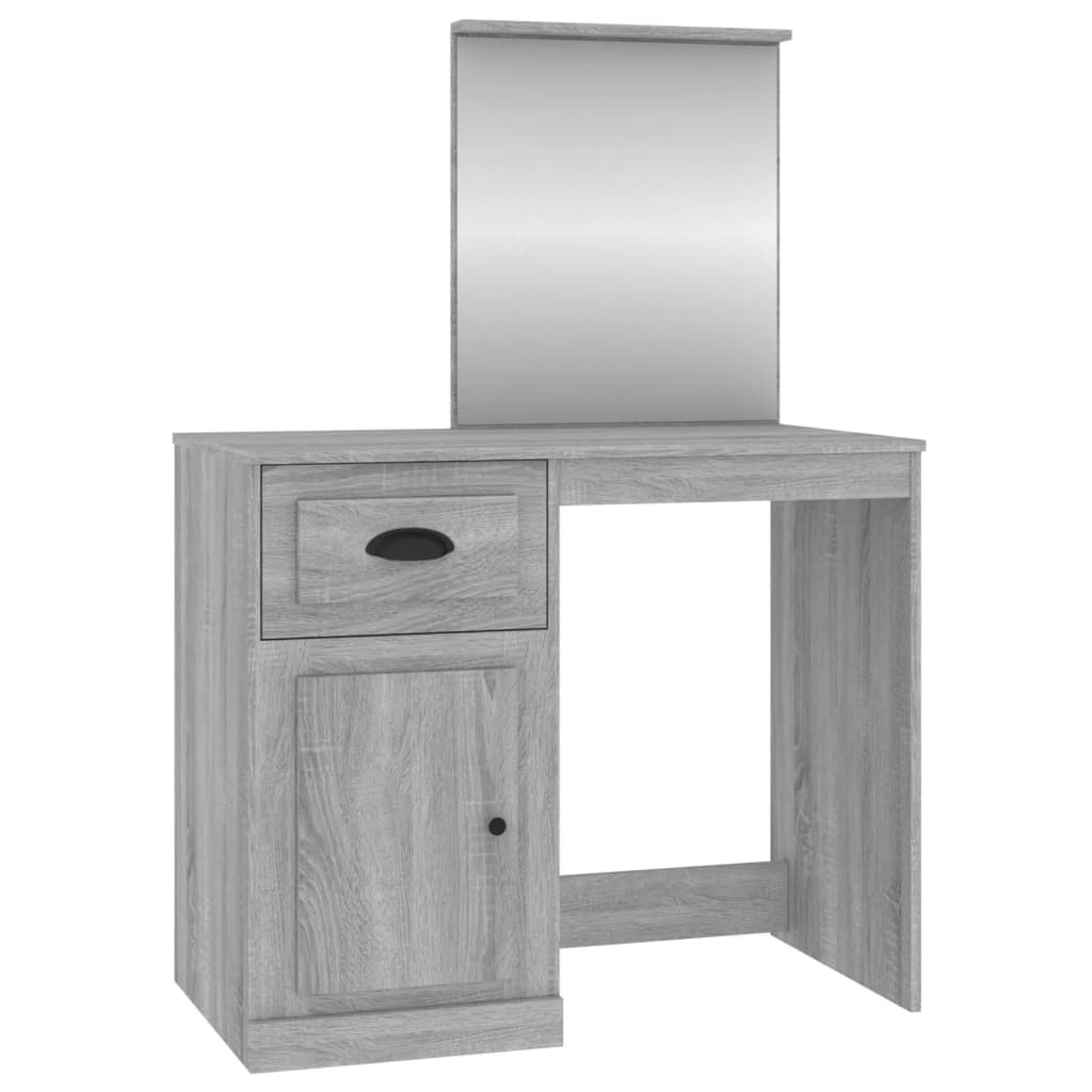 Dressing Table with Mirror Gray Sonoma 90x50x132.5 cm