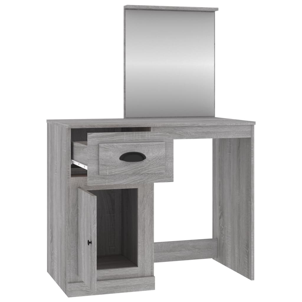 Dressing Table with Mirror Gray Sonoma 90x50x132.5 cm