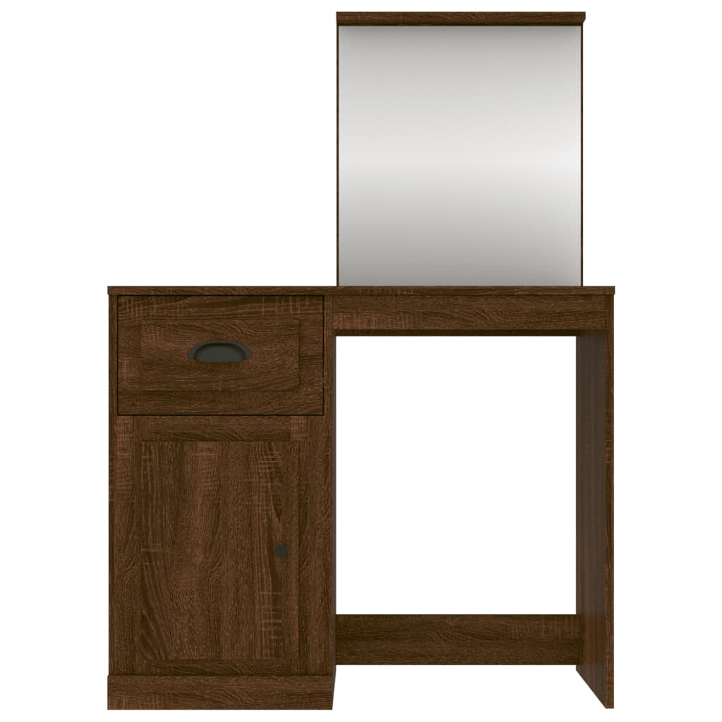 Dressing Table with Mirror Brown Oak Look 90x50x132.5 cm