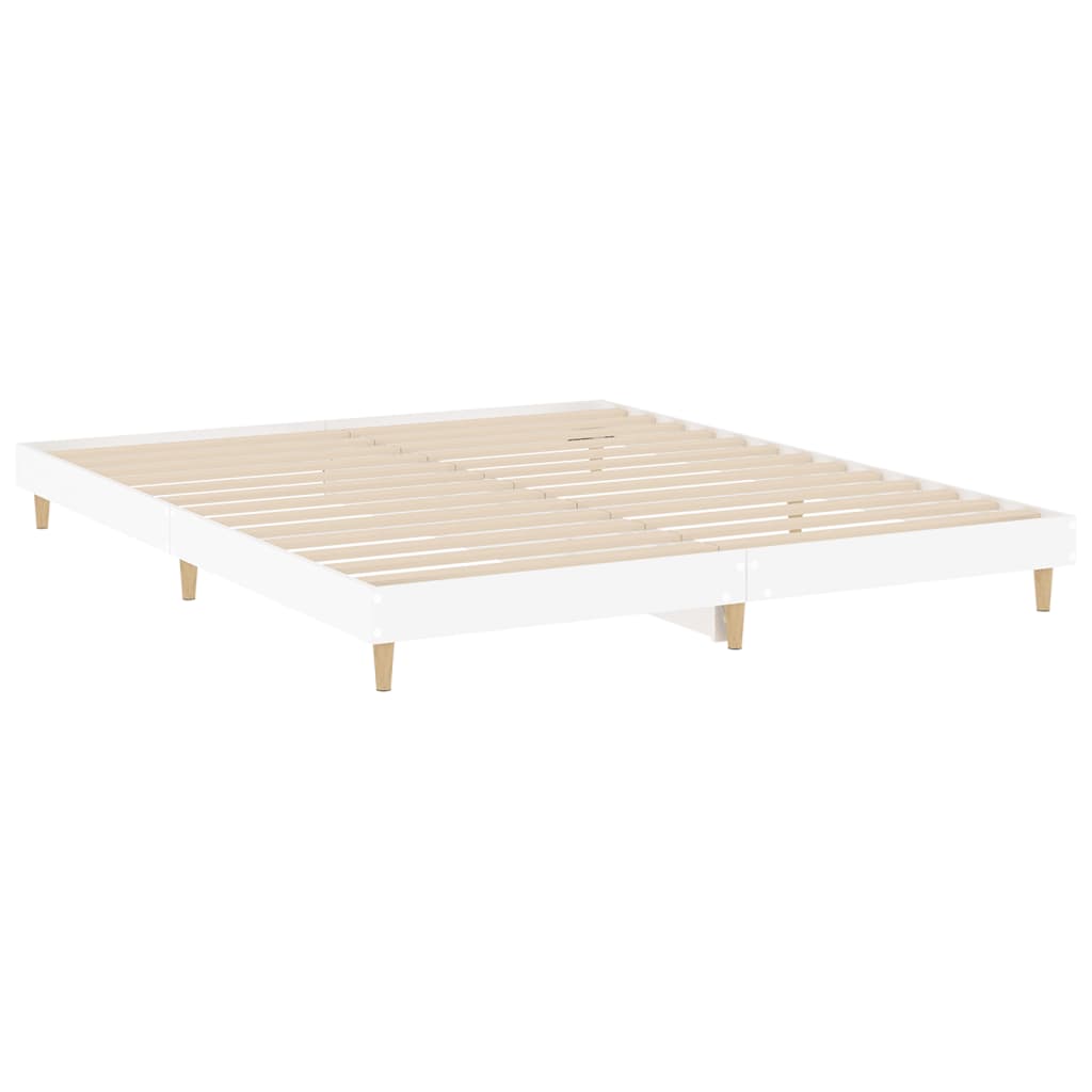 Bed frame white 200x200 cm wood material