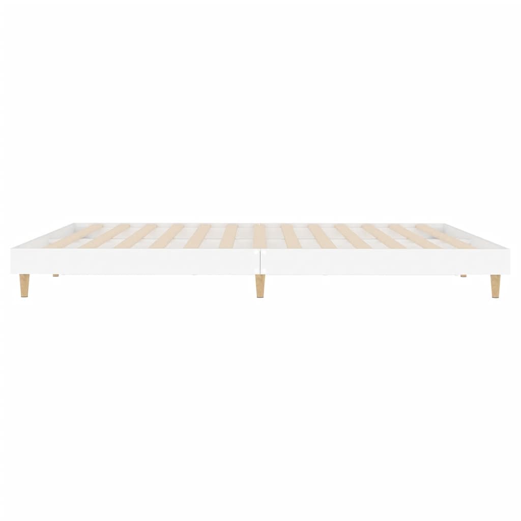 Bed frame white 200x200 cm wood material