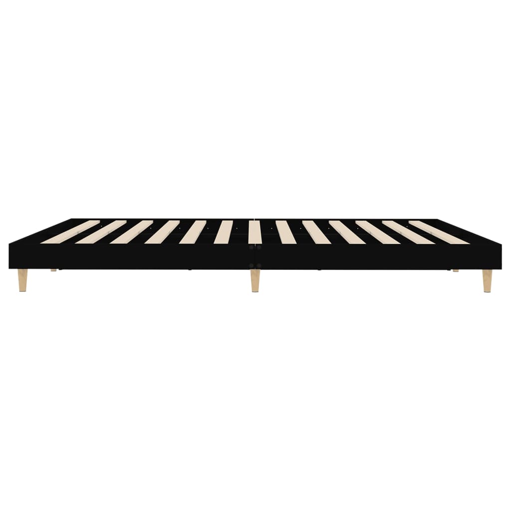 Bed frame black 200x200 cm wood material